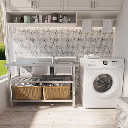 YODOLLA Freestanding Stainless Steel Utility Sink