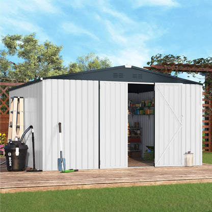 YODOLLA Shed 12' x 12' Storage Shed, White