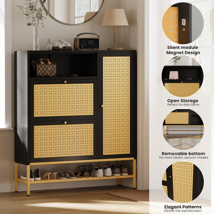 YODOLLA Shoe Storage Cabinet with 2 Flip Drawers Hidden Shoe Organizer