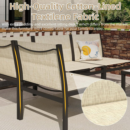 YODOLLA 7-Pc Sectional Patio Set Textilene Fabric, Yellow