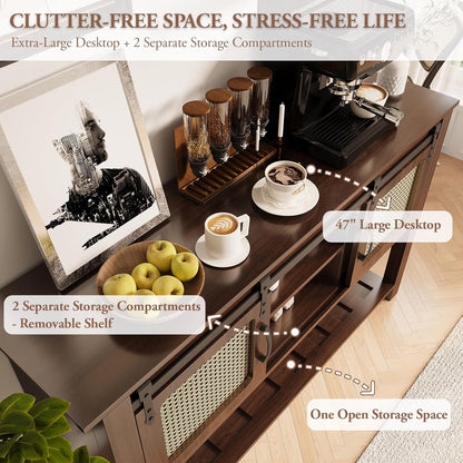 YODOLLA 47'' Buffet Cabinet, Coffee Bar Storage Cabinet