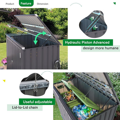 YODOLLA 46 Cu.Ft Outdoor Horizontal Storage Shed, Dark Grey