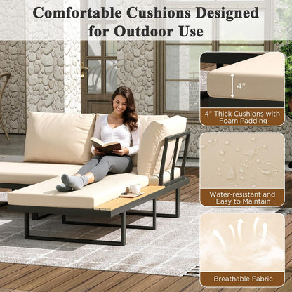 YODOLLA 4 Piece Metal Patio Furniture Set