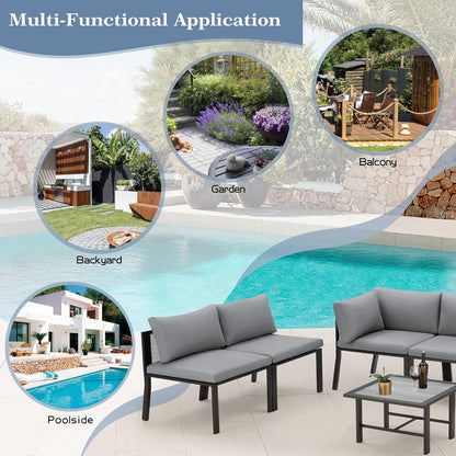 YODOLLA 7 Pieces Patio Furniture Set, Grey