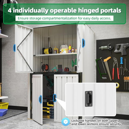 YODOLLA Outdoor Cabinet Outdoor Storage Cabinet, White