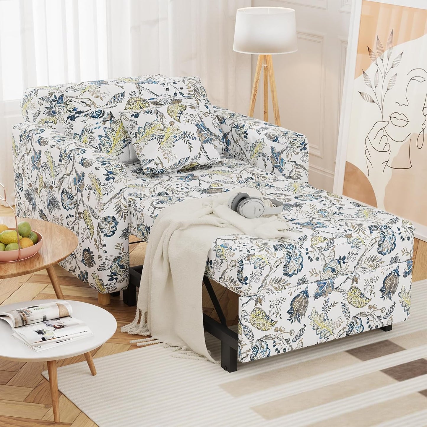 YODOLLA 3 in 1 Chair Bed Sleeper for Adults, Floral