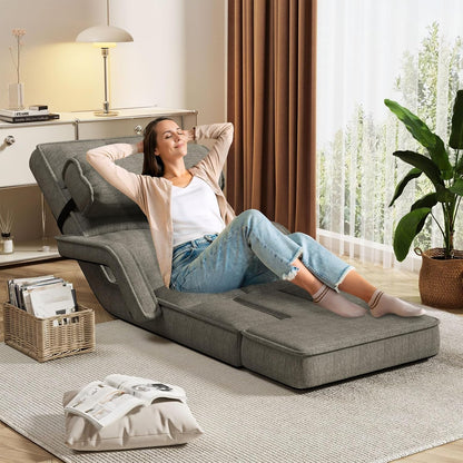 YODOLLA Folding Floor Chair, Small Sofa with Back Support