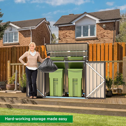 YODOLLA 46 Cu.Ft Outdoor Horizontal Storage Shed, Dark Grey