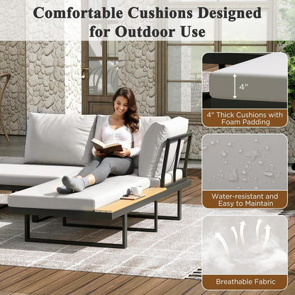 YODOLLA 4 Piece Metal Patio Furniture Set