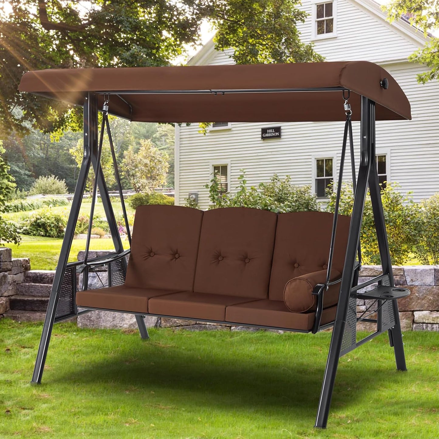 YODOLLA 3-seat patio swing with canopy