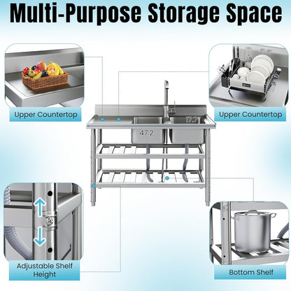 YODOLLA Freestanding Stainless Steel Utility Sink