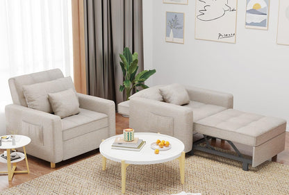 YODOLLA 36" Convertible Chair Bed, Beige