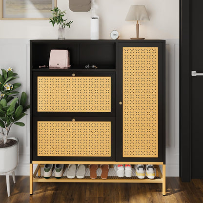 YODOLLA Shoe Storage Cabinet with 2 Flip Drawers Hidden Shoe Organizer