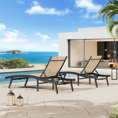 YODOLLA Outdoor Chaise Lounge, All Weather Pool Lounge Chairs Ergonomic Design