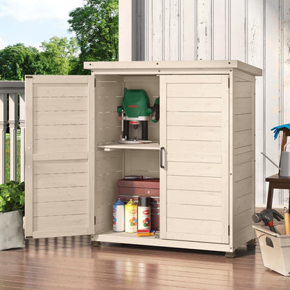 YODOLLA Outdoor Work Bench Storage Cabinet, Beige