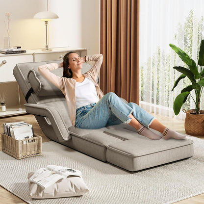 YODOLLA Folding Floor Chair, Small Sofa with Back Support