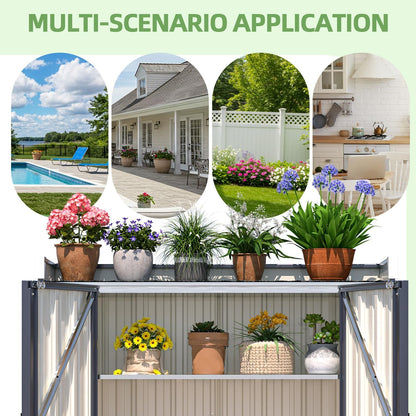 YODOLLA Metal Outdoor Storage Cabinet, Gray