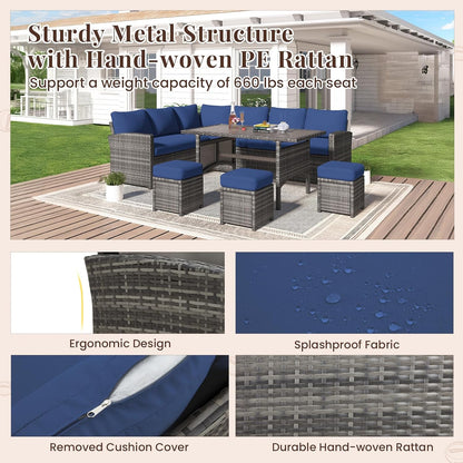 YODOLLA grey rattan patio sectional