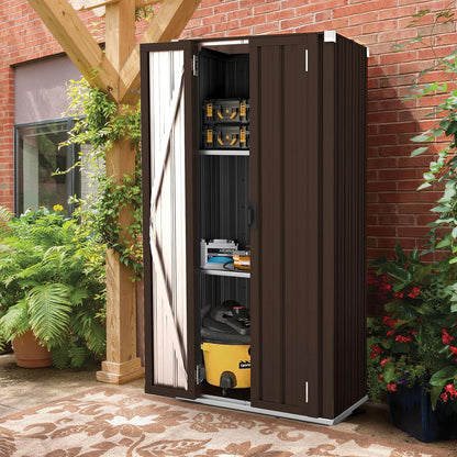 YODOLLA Vertical Garden Storage Shed, Brown