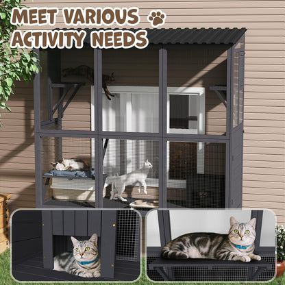 YODOLLA Catio Outdoor Cat Enclosure with Window Access