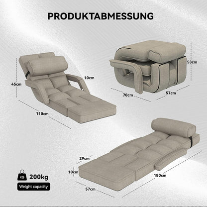 YODOLLA Folding Floor Chair, Small Sofa with Back Support