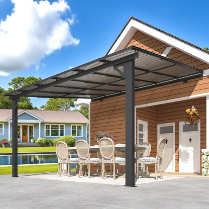 YODOLLA Adjustable Height Outdoor Gazebo Pergola for Patio, Dark Gray
