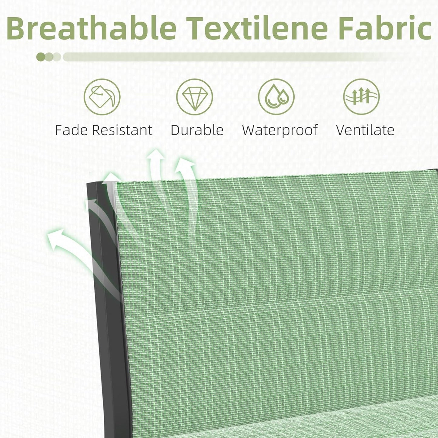 YODOLLA 7-Pc Sectional Patio Set Textilene Fabric, Green