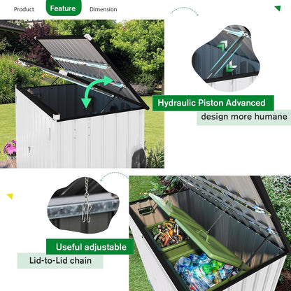 YODOLLA 46 Cu.Ft Outdoor Horizontal Storage Shed, White