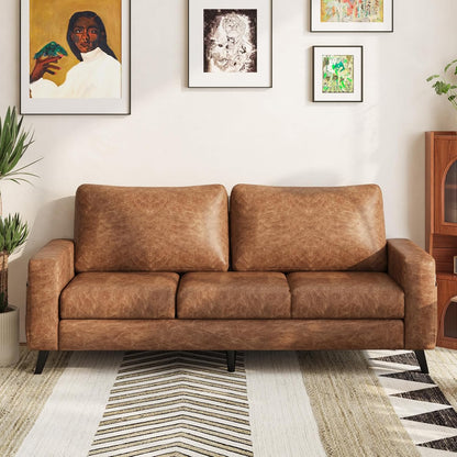 YODOLLA 79" 3-Seat Faux Leather Couch Modern Sofa