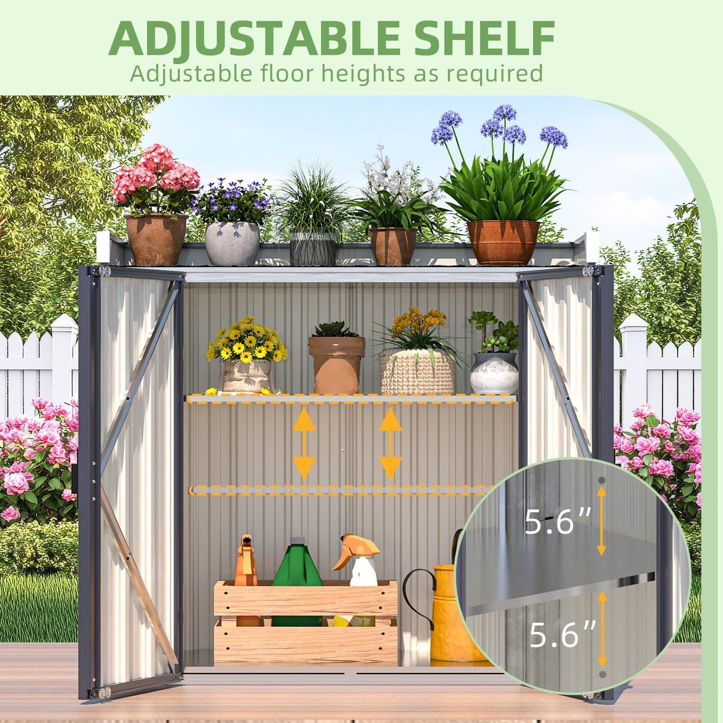 YODOLLA Metal Outdoor Storage Cabinet, Gray