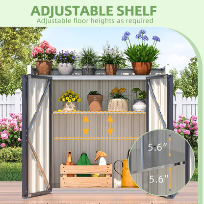 YODOLLA Metal Outdoor Storage Cabinet, Gray