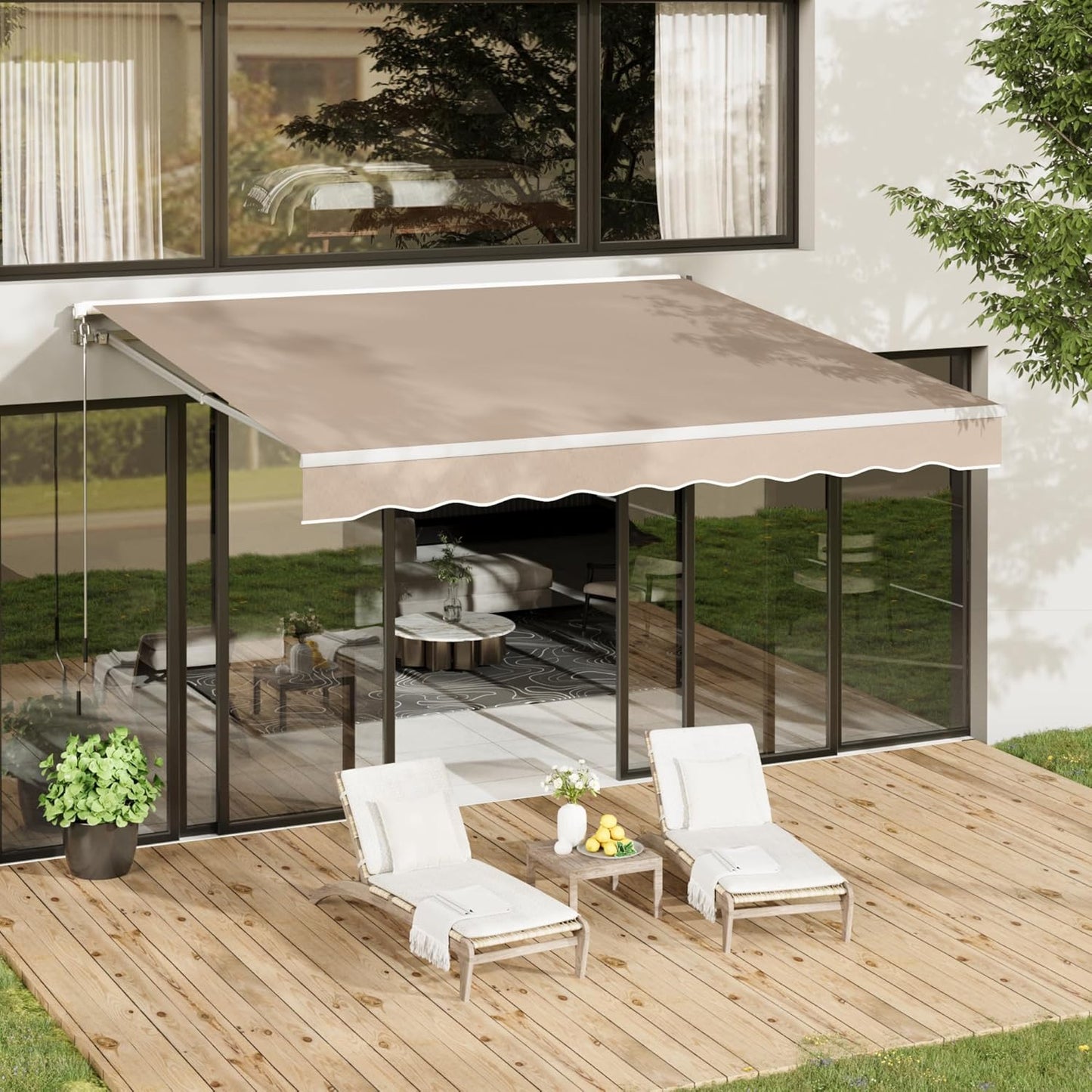 YODOLLA 13x8FT Retractable Awning Replacement Sunshade Canopy
