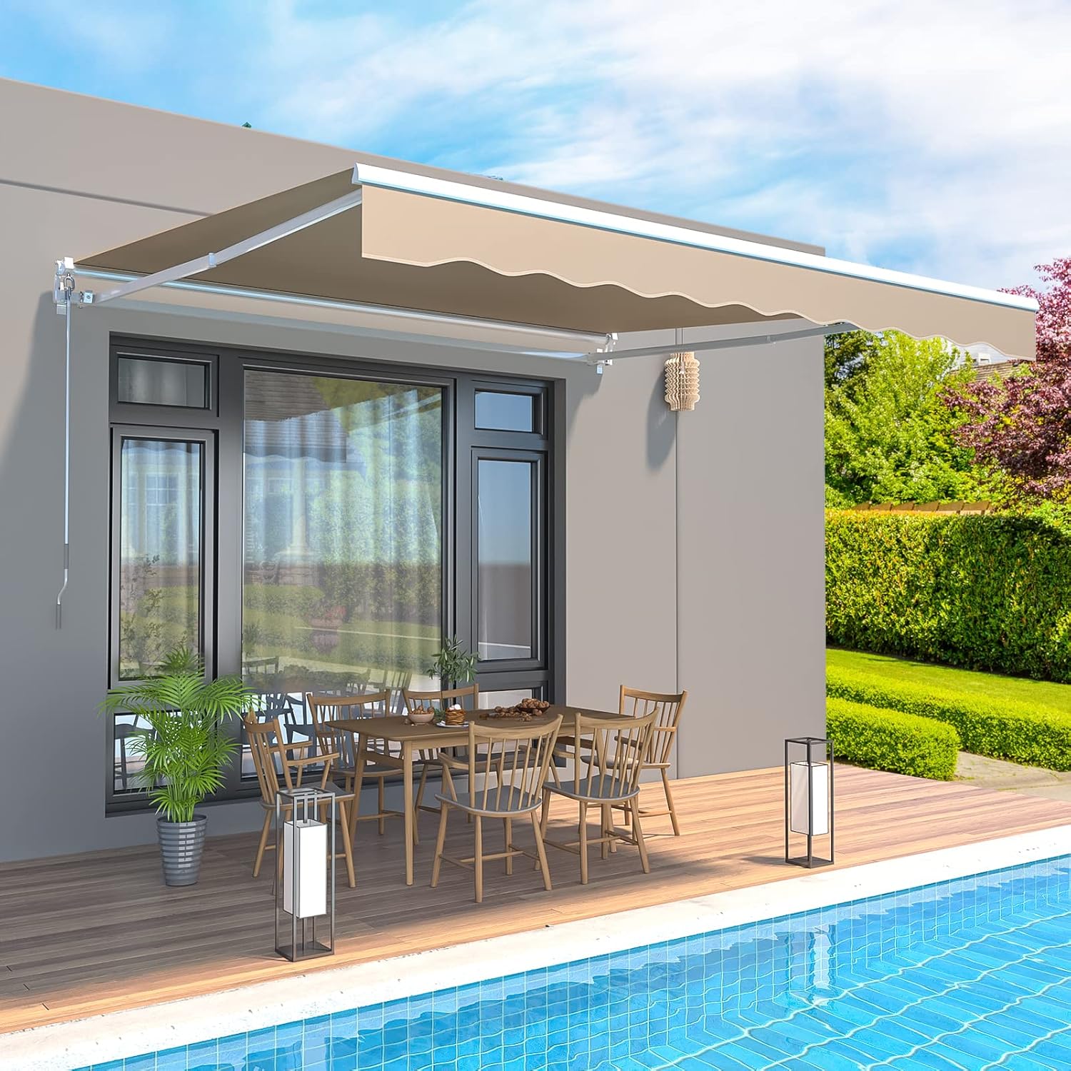 YODOLLA 13'×10' porch awning providing sun protection.