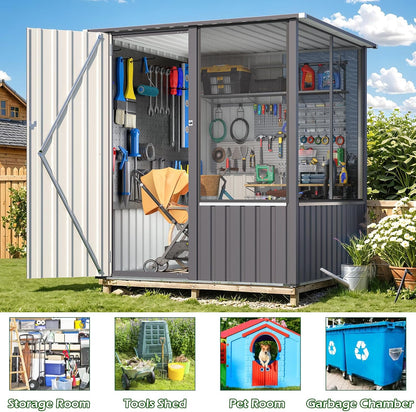 YODOLLA 5x5 FT Storage Shed, Metal Sheds & Outdoor Storage