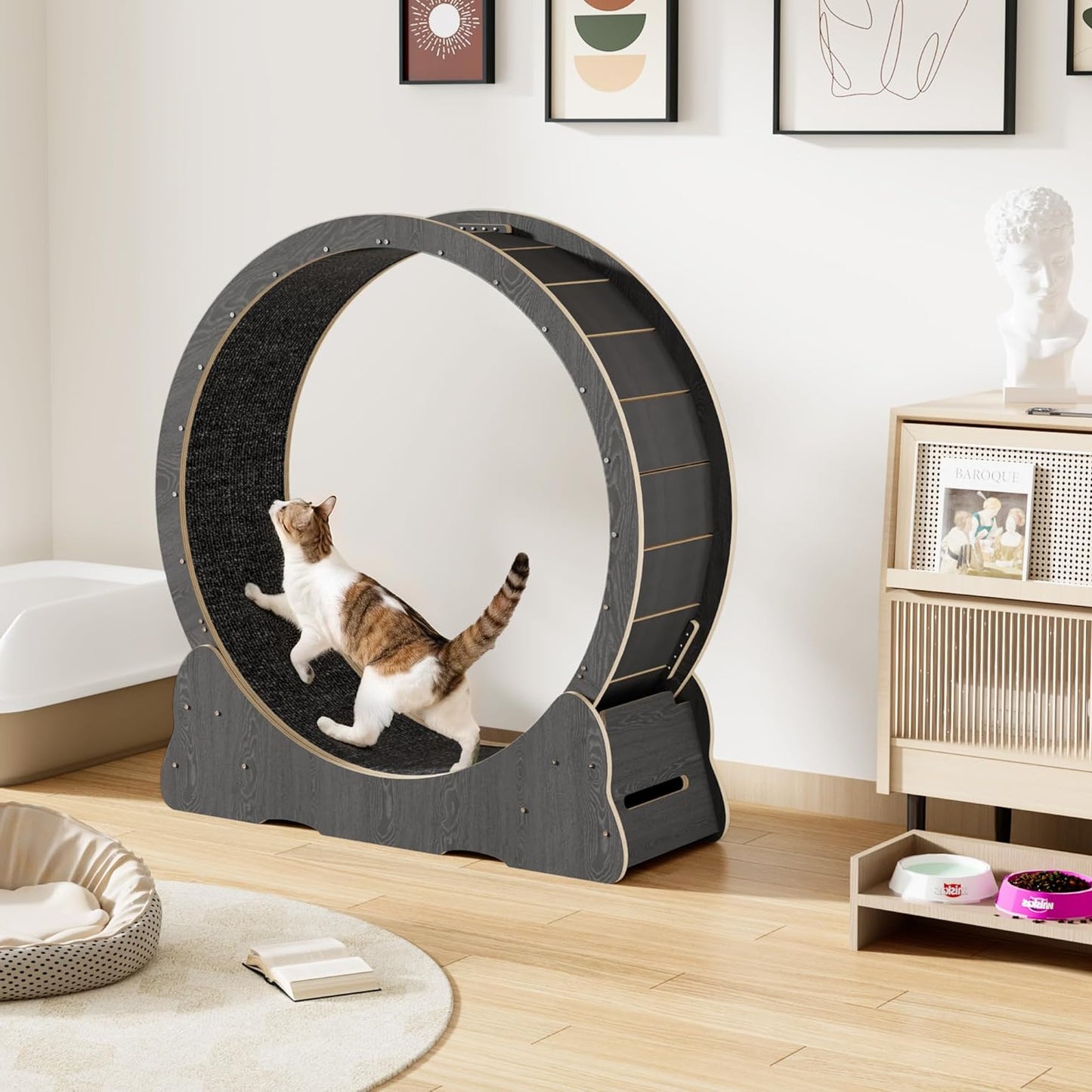 YODOLLA 39.3” Cat Wheel for Indoor Cats, Black