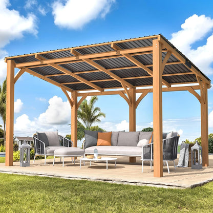YODOLLA lean to pergola with roof.