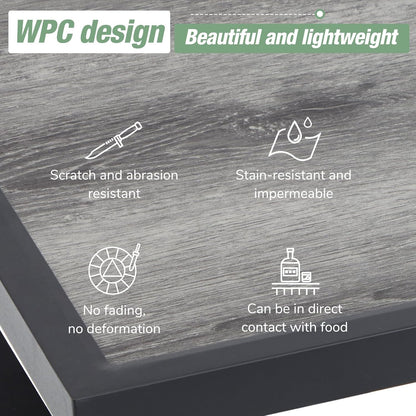 YODOLLA Modern Metal Patio Set, 7-Piece, Grey