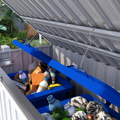 YODOLLA 46 Cu.Ft Outdoor Horizontal Storage Shed, White