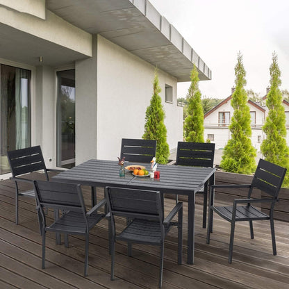 YODOLLA Dining Set, Patio 7 Piece Aluminum Patio Table and Chairs Set