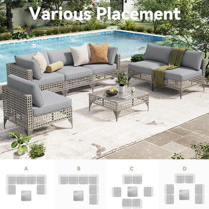 YODOLLA 7 piece patio furniture sofa set
