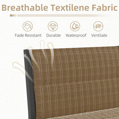 YODOLLA 7-Pc Sectional Patio Set Textilene Fabric, Brown