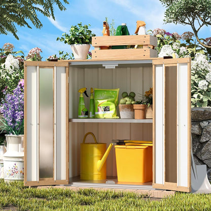YODOLLA Outdoor Storage Cabinet Waterproof with Shelves, Deck Box