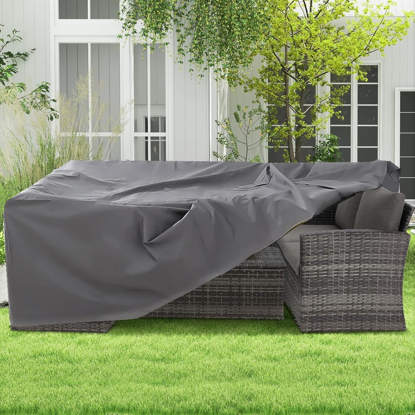 YODOLLA 130"x58"x29.5" Patio Furniture Cover Waterproof Patio Table and Chair Set Covers