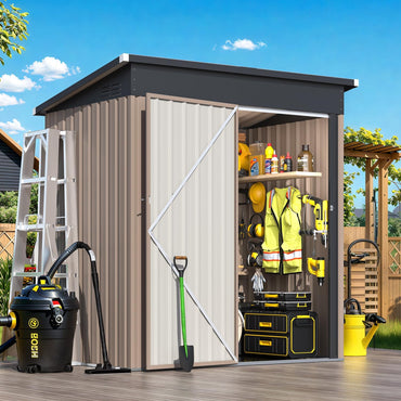 YODOLLA 5'x3' Outdoor Storage Shed with Floor Base