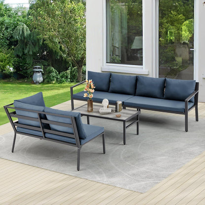YODOLLA Metal Patio Sofa Set w/ Cushions