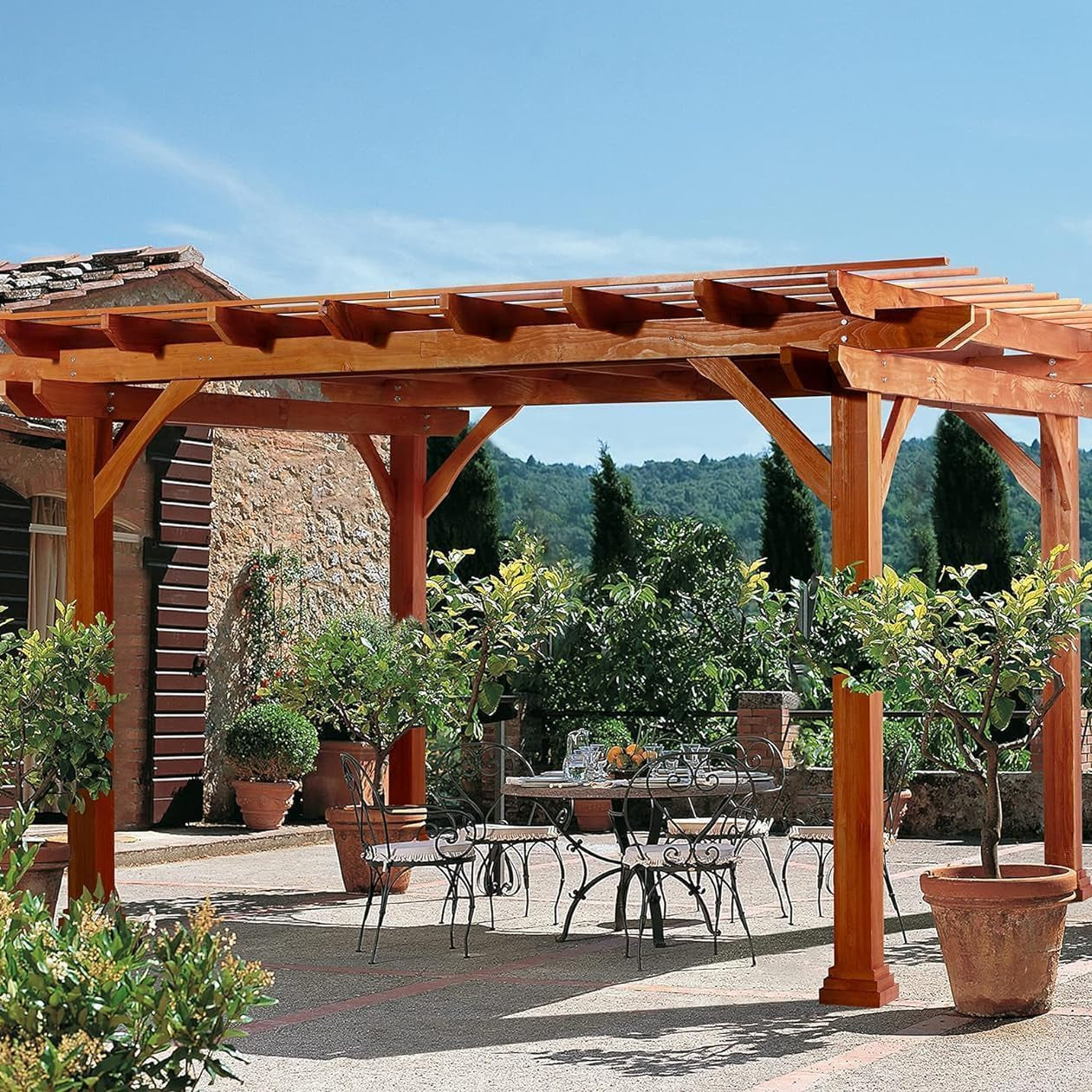 YODOLLA Wood Pergola 12'x10'