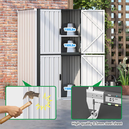 YODOLLA Outdoor Cabinet Outdoor Storage Cabinet, White