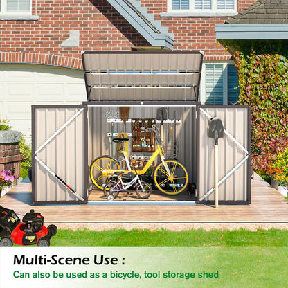 YODOLLA 46 Cu.Ft Outdoor Horizontal Storage Shed, Brown