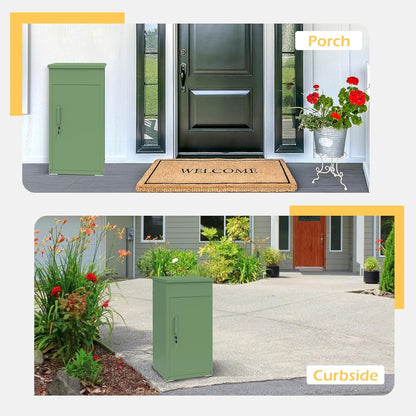 YODOLLA Lockable Anti-Theft Parcel Drop Box With Mailbox For Porch Fence Curbside, Green