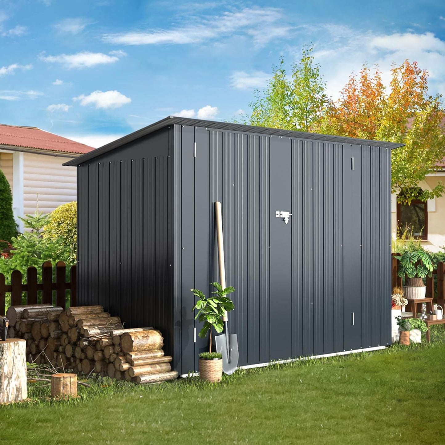 YODOLLA 7x3 Small Metal Shed for Garden & Yard